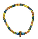 Kομποσκοίνι Kερωμένο - Πολύχρωμο με Γαλάζια Χάντρα (THIM021)