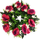 Στεφάνι Τριαντάφυλλο 40cm (THIM10029) - Ροζ