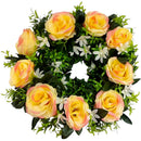 Στεφάνι Τριαντάφυλλο 40cm (THIM10029) - Κίτρινο