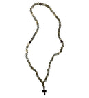 Κρεμαστός Σταυρός Λαιμού Ροζάριο - Γκρι (ΤΗΙΜ137)