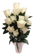 Βάζα για Μνήμα Τριαντάφυλλα 18 Κλαδιά (THIM14115-18) - Λευκό