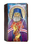 Χειροποίητη Εικόνα Ακανόνιστο Ξύλο Μεικτή Τεχνική 28x18,8cm - Άγιος Λουκάς ο Ιατρός (14)