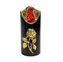 Ηλεκτρικό Κερί Cortina Rico Flower Rose Gold 125/50mm-Μαύρο με Κόκκινη Φλόγα Συσκευασία 12τμχ