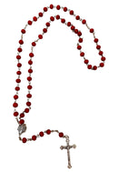 Κρεμαστός Σταυρός Λαιμού Ροζάριο - Μπορντό (THIM421)