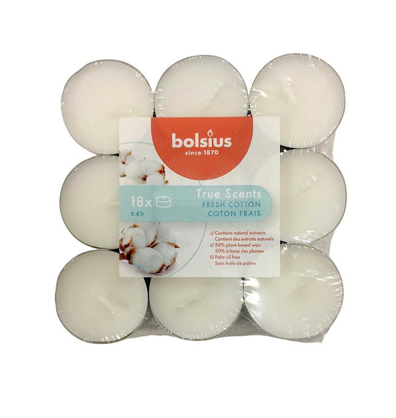Αρωματικό Ρεσώ 4 Ωρών Bolsius True Scents 18άδα - Fresh Cotton