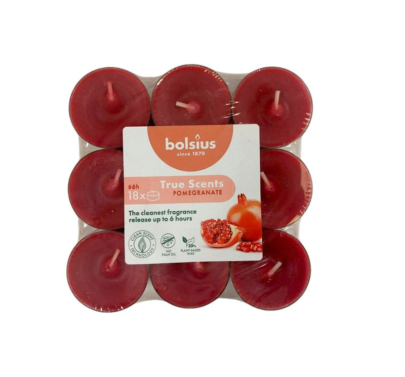 Αρωματικό Ρεσώ 6 Ωρών Clear Cup Bolsius True Scents 18άδα - Pomegranate