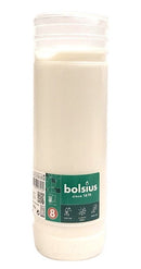 Κερί Διαρκείας Παραφίνης 8 Bolsius ~170 Ωρών - Λευκό (Κιβώτιο 12τμχ)