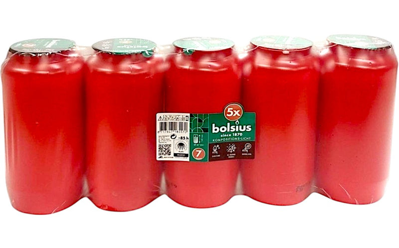 Φυτικό Κερί Διαρκείας 7 Bolsius ~85 Ωρών - 5Αδα Κόκκινο