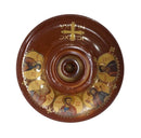 Κεραμικό Κηροπήγιο με Χρυσοτυπία - Καφέ