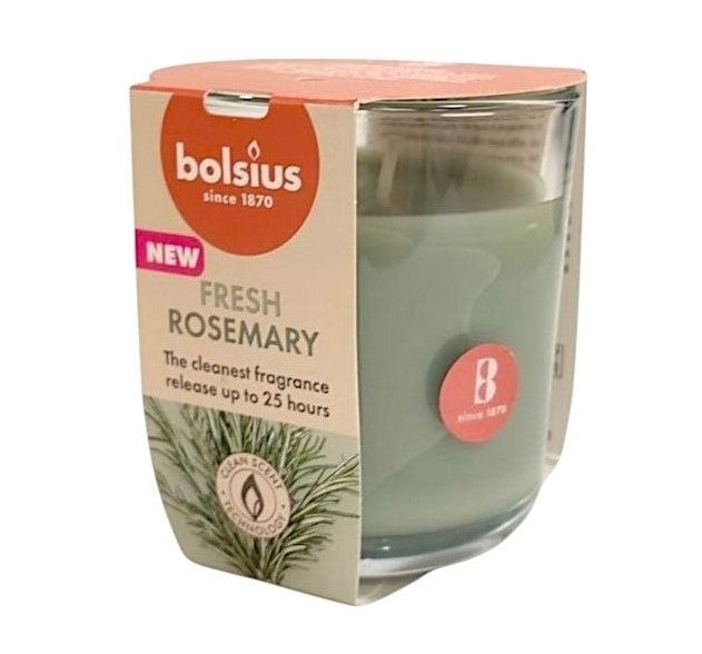 Αρωματικό Κερί Bolsius True Scents 25 Ωρών Σε Ποτήρι 80/73mm  - Δεντρολίβανο