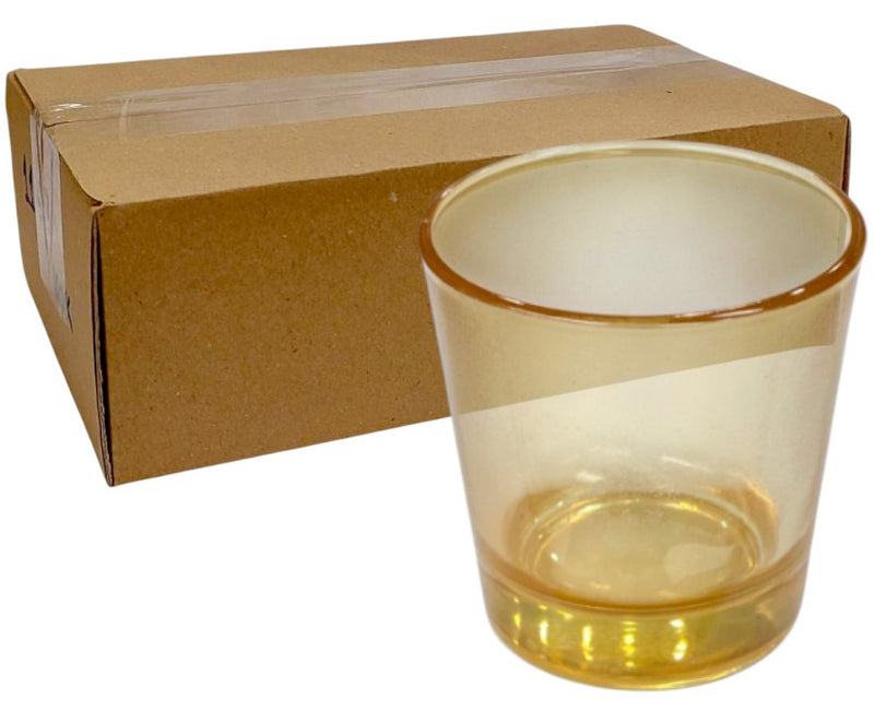 Καντηλόκουπα γυάλινη Μικρή - Μελί (THIM1152-HONEY) 6Τμχ