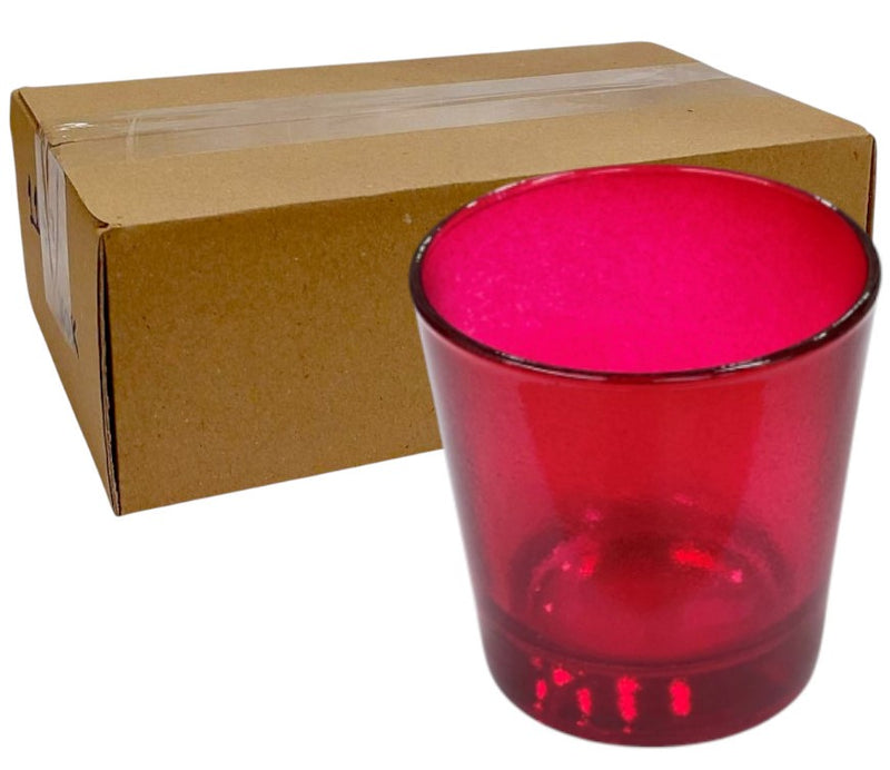 Καντηλόκουπα γυάλινη Μικρή - Κόκκινο (THIM1152-RED) Κιβώτιο 6Τμχ