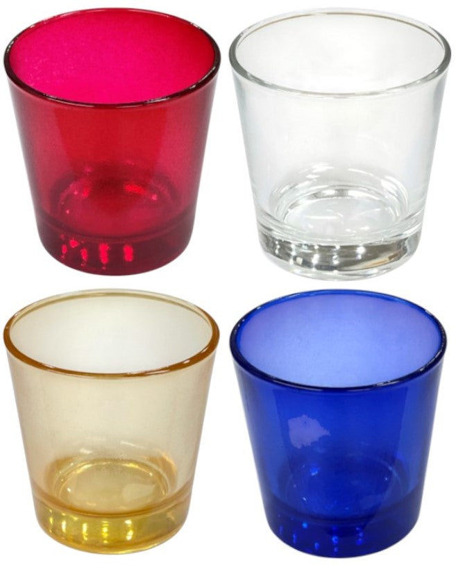 Καντηλόκουπα γυάλινη Μικρή - Διάφορα Χρώματα (THIM1152-IN VARIOUS COLORS) 6Τμχ