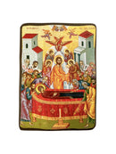 Ξύλινη Εικόνα Κοίμηση της Θεοτόκου με Διάσταση 7x10cm