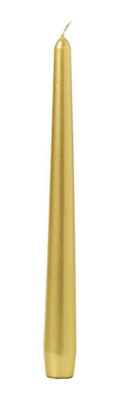 Κεριά Κωνικά Κηροπηγίου (Σπαρματσέτα) 240/22mm Adpal 10άδα - Χρυσό Μεταλιζέ