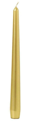 Κεριά Κωνικά Κηροπηγίου (Σπαρματσέτα) 290/22mm Adpal 10άδα - Χρυσό Μεταλιζέ