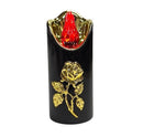 Ηλεκτρικό Κερί Cortina Rico Flower Rose Gold 125/50mm-Μαύρο με Κόκκινη Φλόγα Συσκευασία 12τμχ