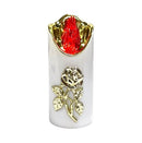 Ηλεκτρικό Κερί Cortina Rico Flower Rose Gold 125/50mm Λευκό με Κόκκινη Φλόγα Συσκευασία 12τμχ