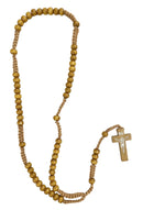 Κρεμαστός Σταυρός Λαιμού Ροζάριο - Καφέ (ΤΗΙΜ319)
