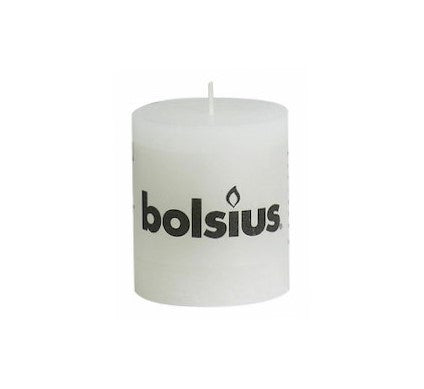 Κερί Κορμός Ρουστίκ Bolsius 80/68mm - Λευκό