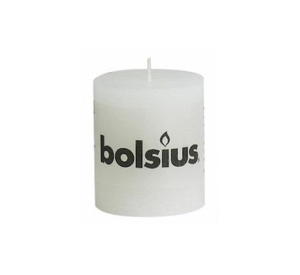 Κερί Κορμός Ρουστίκ Bolsius 80/68mm - Λευκό