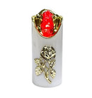 Ηλεκτρικό Κερί Cortina Rico Flower Rose Gold 125/50mm Λευκό με Κόκκινη Φλόγα Συσκευασία 12τμχ
