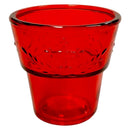 Καντηλόκουπα Γυάλινη με Σταυρό Μεσαίο Γλαστράκι - Κόκκινο