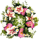 Στεφάνι Τριαντάφυλλο και Μανόλια 45cm (ΤΗΙΜ36056) - Ροζ