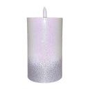 Ηλεκτρικό Κερί Κορμός SUBITO C702 με Σταθερή Φλόγα 125/75mm - Λευκό με Ασημόσκονη (THIM877)