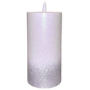 Ηλεκτρικό Κερί Κορμός SUBITO C702 με Σταθερή Φλόγα 150/75mm - Λευκό με Ασημόσκονη (THIM878)