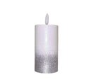 Ηλεκτρικό Κερί Κορμός SUBITO C705 με Σταθερή Φλόγα 100/50mm - Λευκό με Ασημόσκονη (THIM880)