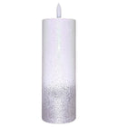 Ηλεκτρικό Κερί Κορμός SUBITO C705 με Σταθερή Φλόγα 150/50mm - Λευκό με Ασημόσκονη (THIM882)