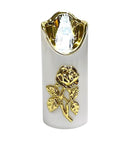 Ηλεκτρικό Κερί Cortina Rico Flower Rose Gold 125/50mm Λευκό με Λευκή Φλόγα Συσκευασία 12τμχ