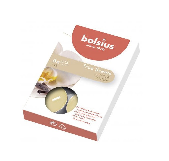 Αρωματικό Ρεσώ 4 Ωρών Bolsius True Scents 6άδα - Vanilla