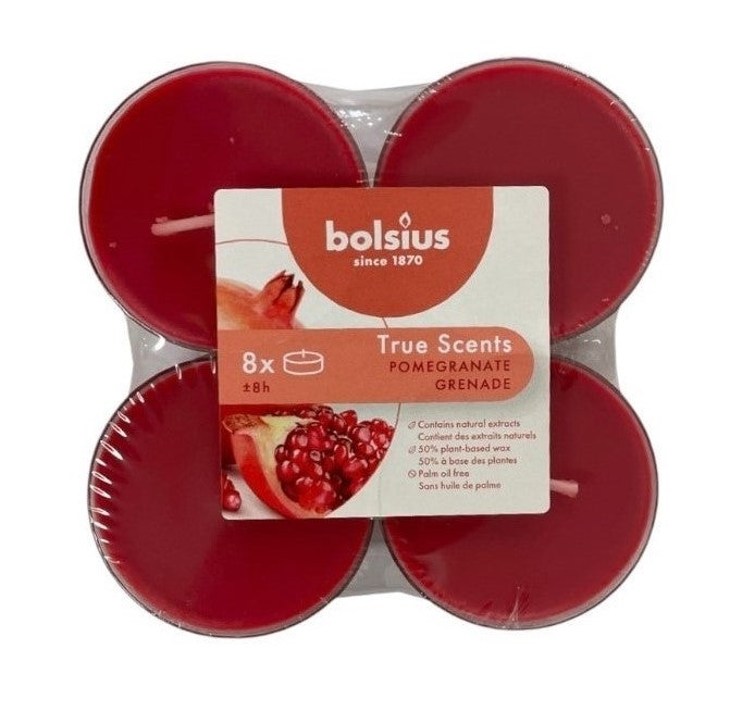 Αρωματικό Ρεσώ 8ωρών Clear Cup Bolsius True Scents 8άδα - Ρόδι Κιβώτιο 6τμχ