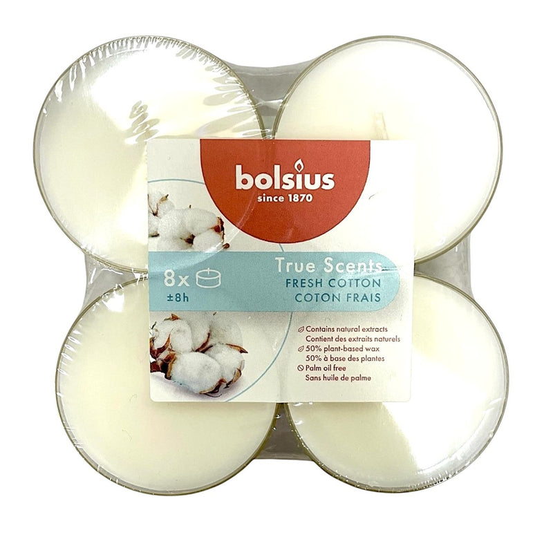 Αρωματικό Ρεσώ 8ωρών Clear Cup Bolsius True Scents 8άδα - Fresh Cotton Κιβώτιο 6τμχ