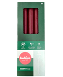 Κεριά  Κηροπηγίου με Φυσικό Vegan Κερί 230/20mm Bolsius 8άδα - Velvet Red Κιβώτιο 4Τμχ