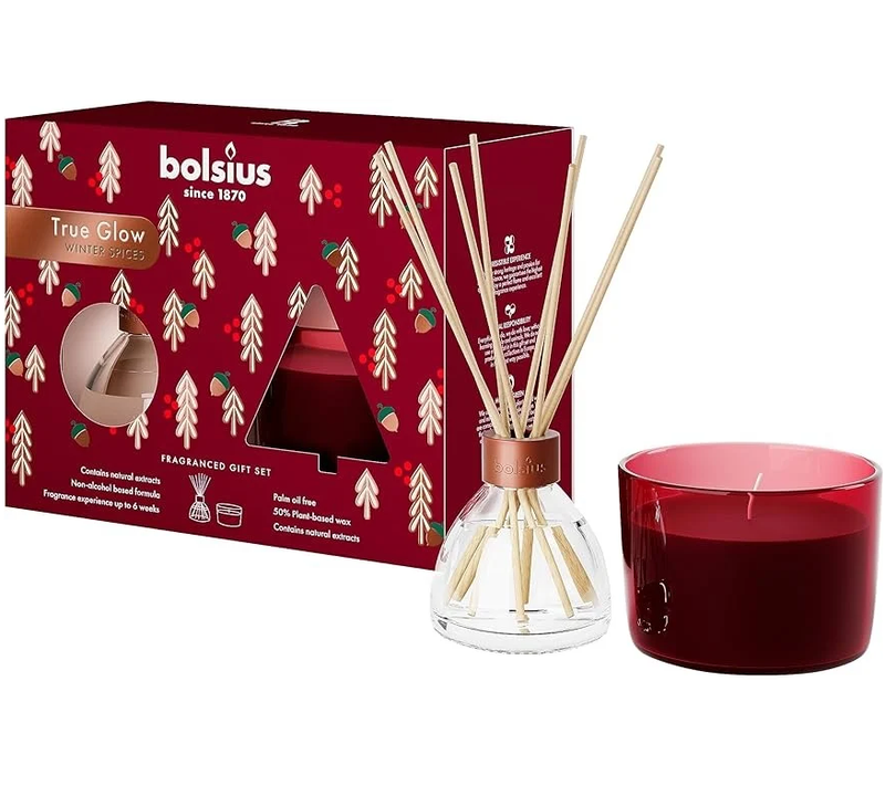 Σετ Δώρου Bolsius True Glow με Diffuser 45ml και Αρωματικό Κερί 24H - Winter Spices