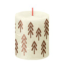 Κερί Κορμός Ρουστίκ Bolsius 80/68mm Silhouette - Soft Pearl με Δεντράκια