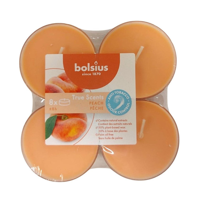 Αρωματικό Ρεσώ 8ωρών Clear Cup Bolsius True Scents 8άδα - Ροδάκινο Κιβώτιο 6τμχ