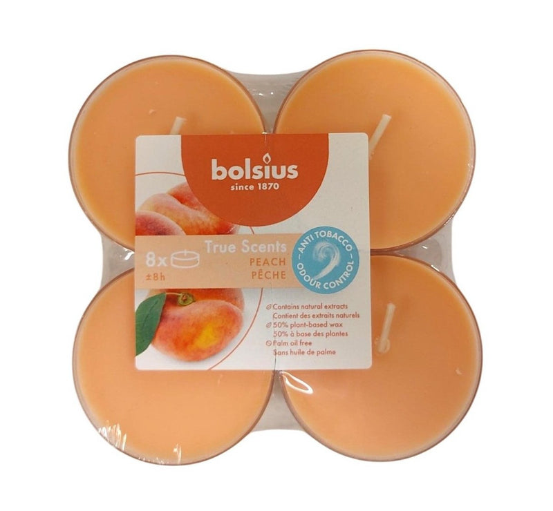 Αρωματικό Ρεσώ 8 Ωρών Clear Cup Bolsius True Scents 8άδα - Ροδάκινο