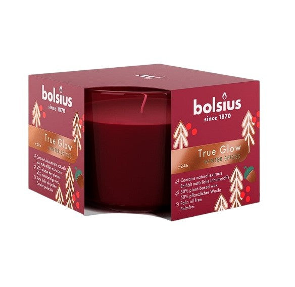 Αρωματικό Κερί σε Ποτήρι 63/90mm Bolsius True Glow XMAS - Winter Spices
