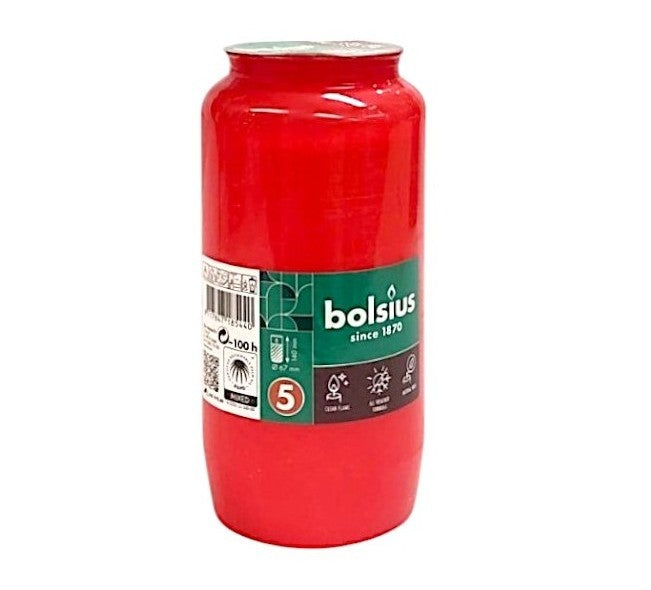 Φυτικό Κερί Διαρκείας 5 Bolsius ~100 Ωρών - Κόκκινο