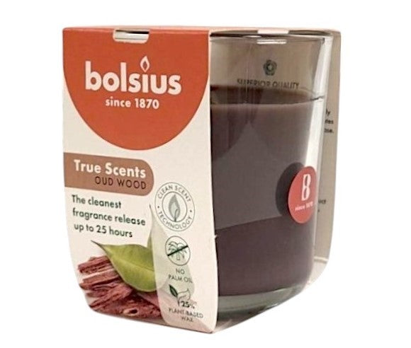 Αρωματικό Κερί Bolsius True Scents 25 Ωρών Σε Ποτήρι 80/73mm  - Σανταλόξυλο