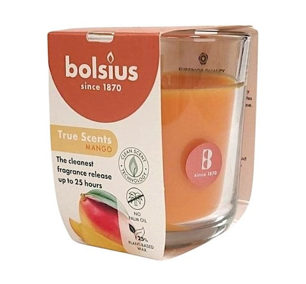 Αρωματικό Κερί Bolsius True Scents 25 Ωρών Σε Ποτήρι 80/73mm  - Μάνγκο