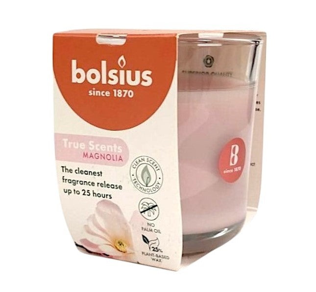 Αρωματικό Κερί Bolsius True Scents 25 Ωρών Σε Ποτήρι 80/73mm  - Μανόλια