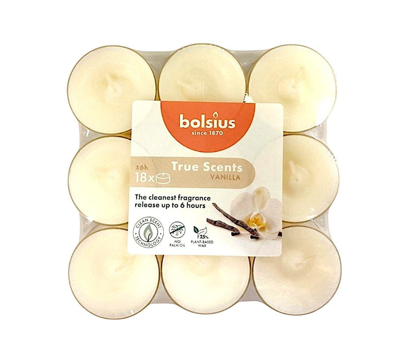 Αρωματικό Ρεσώ 6 Ωρών Clear Cup Bolsius True Scents 18άδα - Vanilla