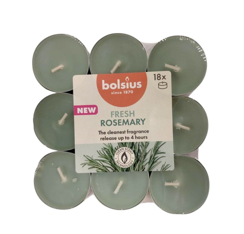 Αρωματικό Ρεσώ 4ωρών Bolsius True Scents 18άδα - Δεντρολίβανο Κιβώτιο 8τμχ