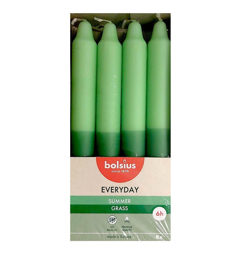 Κεριά Κηροπηγίου (Σπαρματσέτα) 180/21.3mm Bolsius Everyday Two-Tone 8άδα - Καλοκαιρινά Βότανα
