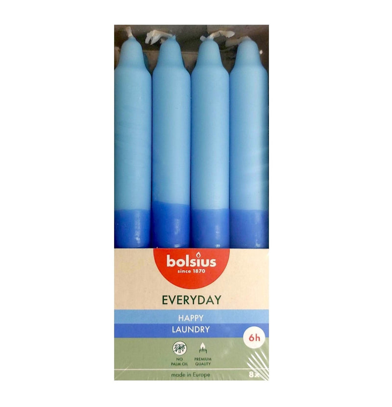 Κεριά Κηροπηγίου (Σπαρματσέτα) 180/21.3mm Bolsius Everyday Two-Tone 8άδα - Happy Laundry
